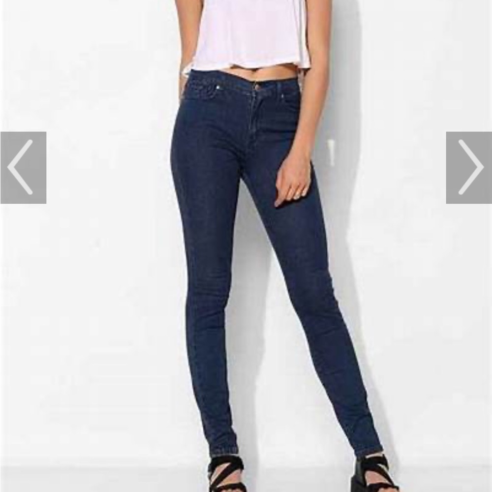 BDG High Rise Cigarette Super Skinny Stretchy Jeans dark indigo urban outfitters